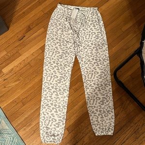 NWT William B Drawstring Leopard Print Sweatpants, Size Small